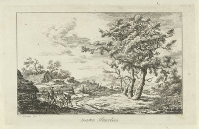 Jäger mit einem Hund auf einem Pfad (Buyten Haarlem, Landschaften a-f) von Carel Lodewijk Hansen