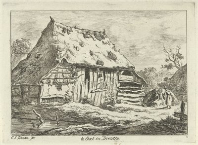 Paar bei einer Bauernscheune von Carel Lodewijk Hansen
