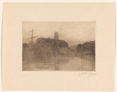 Ansicht des Neuen Hafens in Dordrecht bei Abend von Carel Nicolaas Storm van 