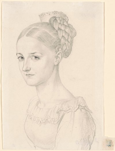 Eine junge Frau mit aufwendiger Frisur von Carl Barth