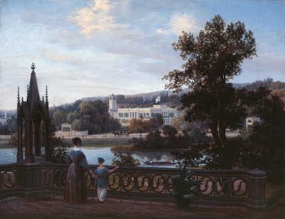 Blick auf das Schloss Glienicke von Babelsberg, ca. 1838 von Carl Daniel Freydanck