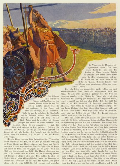 Odin wirft seinen Speer, um den Aesir-Vanir-Krieg zu beginnen von Carl Emil Doepler