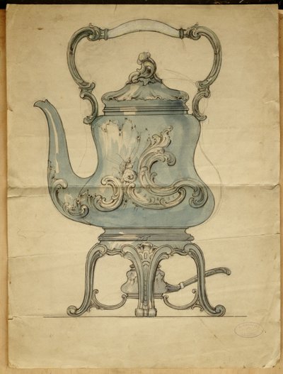 Ein geformter Silberkessel und Ständer, Haus von Carl Faberge von Carl Fabergé