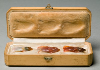 Set aus drei Fischen in Originalbox, ca. 1890 von Carl Fabergé