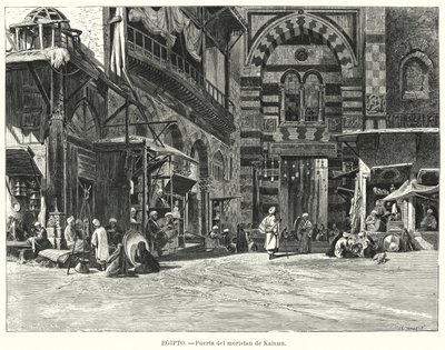 Eingang zum Komplex von Qalawun, Kairo, Ägypten von Carl Friedrich Heinrich (after) Werner