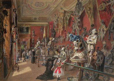 Der zweite Rüstkammerraum in der Ambraser Galerie des Unteren Belvedere, 1875 von Carl Goebel