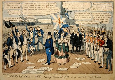 Kapitän Cla--nce übernimmt das Kommando des Schiffes, British Constitution, veröffentlicht von S.W. Flores von Carl H. Heath