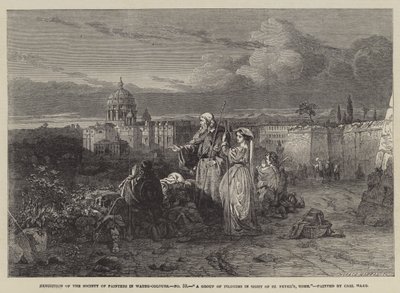 Eine Gruppe von Pilgern in Sichtweite von St. Peter, Rom von Carl Haag