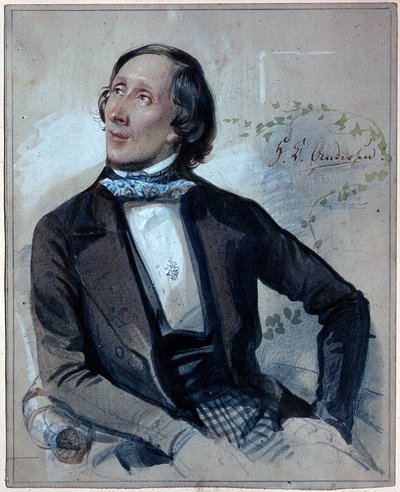 Porträt von Hans Christian Andersen (1805-1875) von Carl Hartmann