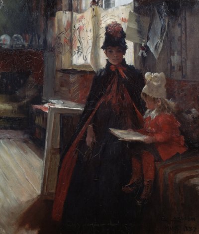 In Valand, Innenraum mit Karin und Suzanne von Carl Larsson