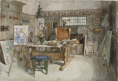 Das Studio, aus der Serie Ein Zuhause, ca. 1895 von Carl Larsson