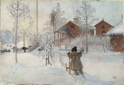 Der Hof und das Waschhaus, aus der Serie Ein Zuhause, ca. 1895 von Carl Larsson