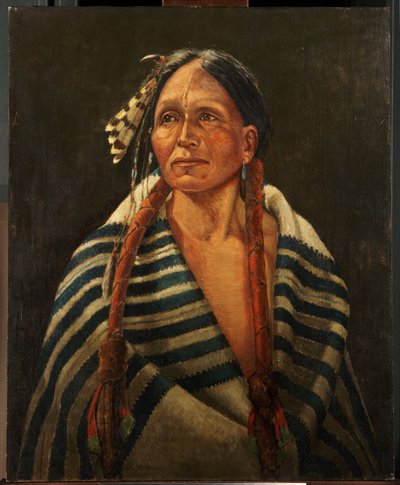 Indianer mit gestreifter Decke von Carl Moon