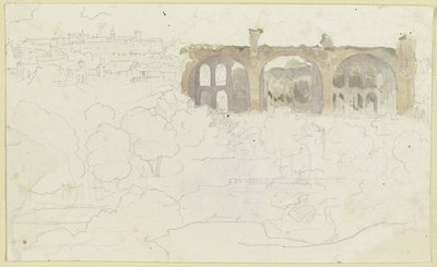 Blick über das Forum in Rom mit der Maxentiusbasilika von Carl Philipp Fohr