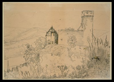 Burg Hirschhorn am Neckar (mit dem Falken) von Carl Philipp Fohr