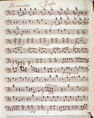 Seite der musikalischen Partitur des Konzerts in D-Dur von Karl Philipp Stamitz von Carl Philipp Stamitz