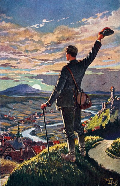 Die Rückkehr des Soldaten nach Hause - Illustration von Carl Robert Arthur Thiele 1860-1936 von Carl Robert Arthur Thiele