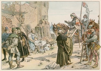 Friedrich II. bei der Grundsteinlegung der Burg an der Spree im Jahr 1443 von Carl Rohling