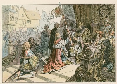 Friedrich I. (1371-1440) mit Sigismund in Konstanz, belohnt mit dem Land der Kurmark im Jahr 1417 von Carl Rohling