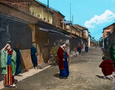 Japan, Honshu-Insel, Kanto-Region, Straßenleben in Tokio, Bilddatum: ca. 1920 von Carl Simon