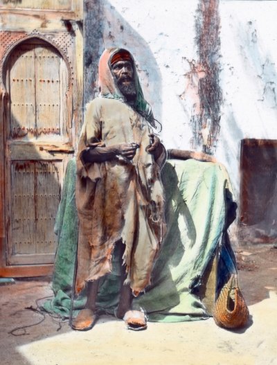 Marokko, blinder Bettler in Tanger, Bilddatum: ca. 1910. Carl Simon Archiv von Carl Simon