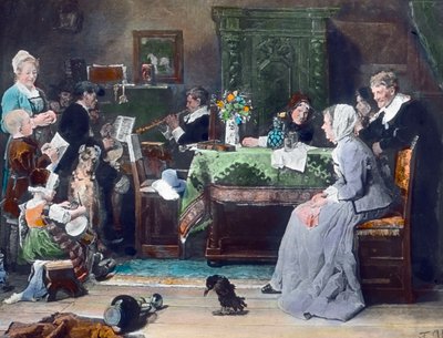 Das Familienkonzert. Gemälde des deutschen Malers Fritz von Uhde (1848 - 1911) im Jahr 1881. Bilddatum: ca. 1890. Carl Simon Archiv von Carl Simon