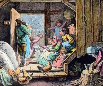 Der Winter kommt mit dem ersten Schnee, Grafik (undatiert) von Fritz Richter, Bilddatum: ca. 1930 von Carl Simon