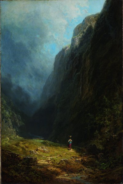 Im alpinen Hochtal (Landschaft mit dem Wendelstein) von Carl Spitzweg