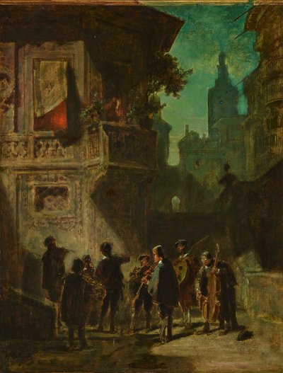 Spanische Serenade aus dem Barbier von Sevilla, ca. 1856 von Carl Spitzweg