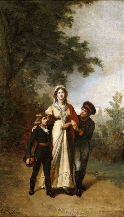 Königin Luise mit ihren Söhnen im Luisenwahl-Park, ca. 1886 von Carl Steffeck