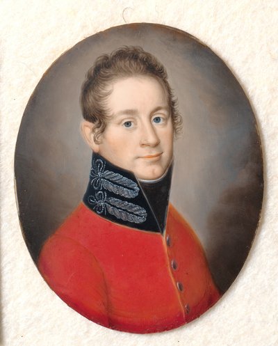 Porträt eines unbekannten Mannes in roter Uniform von Carl Viertel