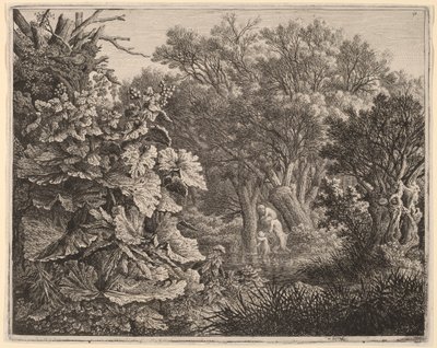 Landschaft mit großen Blättern und drei Satyrn von Carl Wilhelm Kolbe