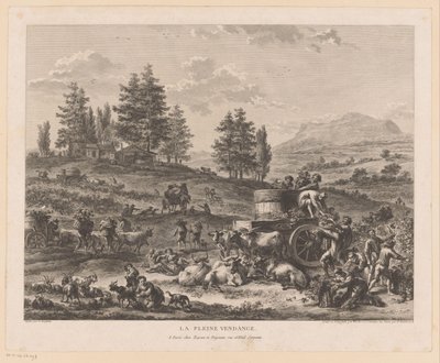 Weinlese in einer Landschaft von Carl Wilhelm Weisbrod