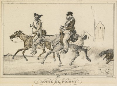 Szenen des täglichen Lebens, Straßen und Wege: Straße nach Poissy von Carle Vernet
