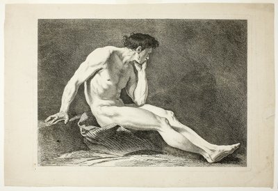 Figur, aus Sechs Figuren Académiques von Carle van Loo