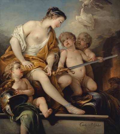 Venus und Cupidos mit den Waffen des Mars, ca. 1743 von Carle van Loo