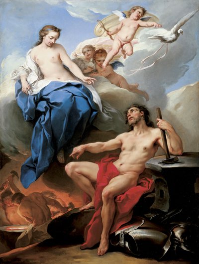 Venus bittet Vulkan, Waffen für Aeneas zu schmieden von Carle van Loo