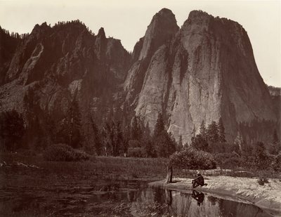 Kathedralenfelsen, Yosemite, ca. 1872, gedruckt ca. 1876 von Carleton E. Watkins.