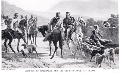 Treffen von Garibaldi und Viktor Emanuel in Teano, Illustration aus 