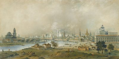 Blick auf den Moskauer Kreml von der Ustinsky-Brücke von Carlo Bossoli