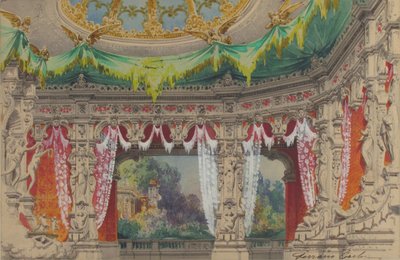Bühnenbildentwurf für ein Ballett: Don Parasol, 1869 von Carlo Ferrario