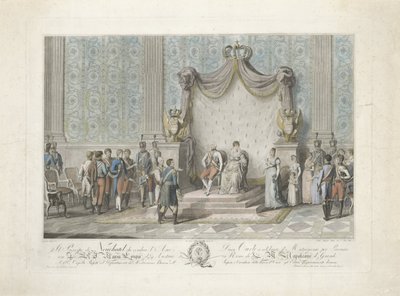 Prinz von Neuchâtel vor Maria Louise von Österreich von Carlo Lasinio