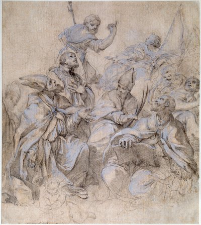 Skizze eines Freskos für die Kirche Santa Maria del Popolo in Rom von Carlo Maratta