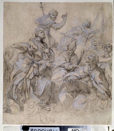 Fresko-Vorzeichnung für die Kirche Santa Maria del Popolo in Rom von Carlo Maratta or Maratti