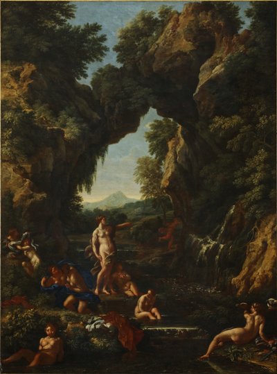 Landschaft mit Diana und Actaeon, ca. 1657 von Carlo Maratta or Maratti