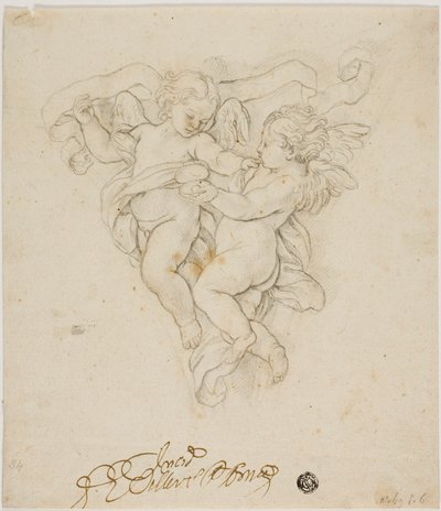 Spandrendekoration mit zwei Putti von Carlo Maratti
