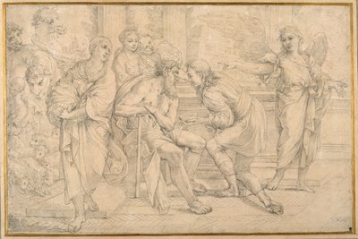 Tobias heilt die Blindheit von Tobit mit der Galle des Fisches von Carlo Maratti