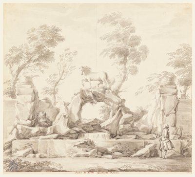 Entwurf für einen Brunnen mit Pegasus, für die Villa Albani, Rom von Carlo Marchionni