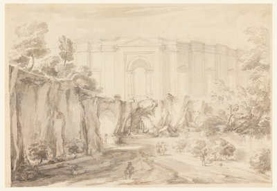 Entwurf für ein Halbkreisgebäude, Villa Albani, Rom, Italien von Carlo Marchionni
