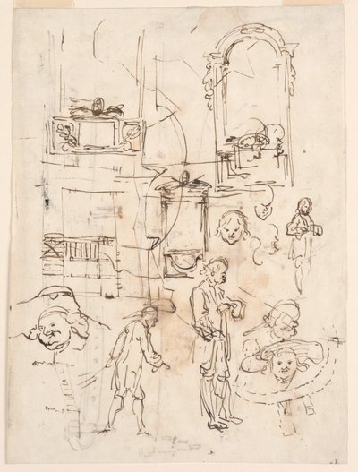 Architektonische und figürliche Skizzen von Carlo Marchionni